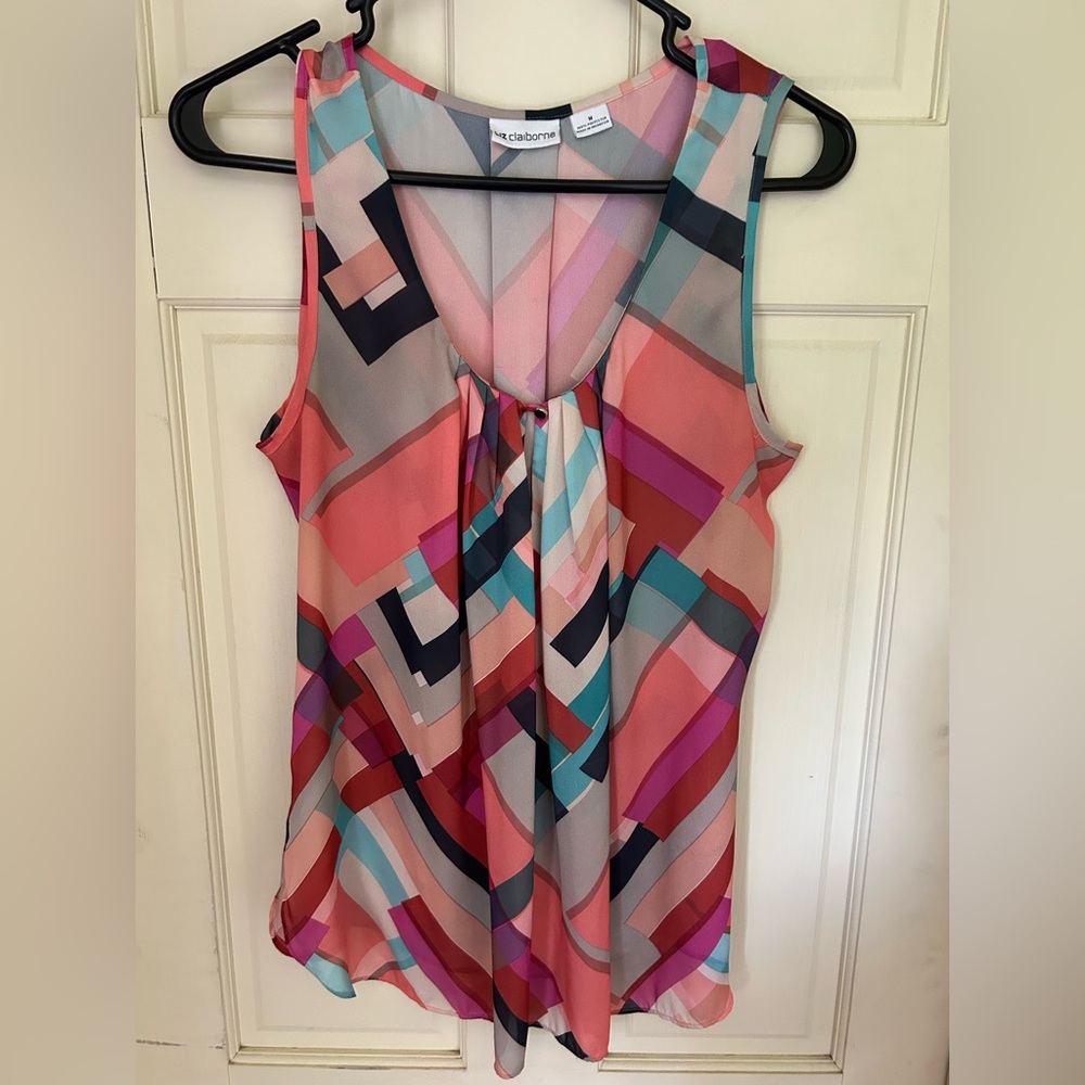 Colorful Geometric Sleeveless Top